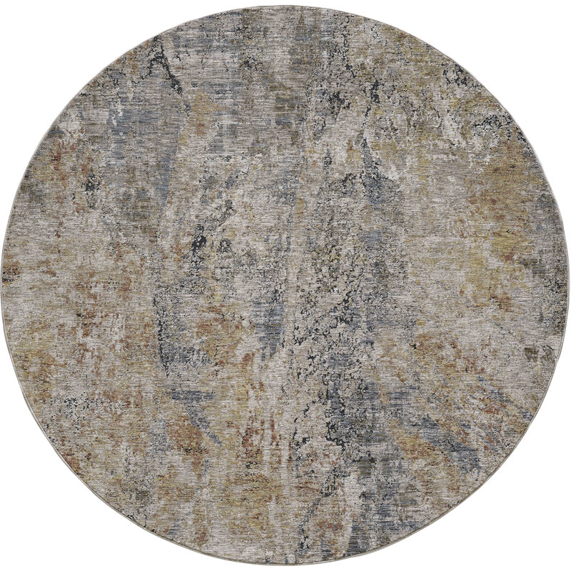 Geometric Indoor Rug, Round 7'10"
