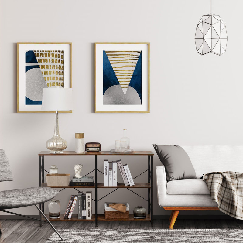 Table de canapé Avellina, console industrielle à 3 niveaux, table de vestibule rustique pour entrée / couloir, salon - meuble télé avec tablettes de rangement