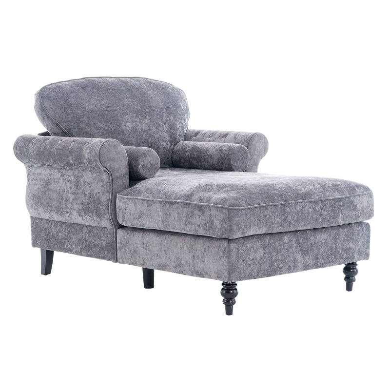 [New] Oversized Chaise Lounge Indoor,Chenille Single Sofa Bed With Wide Seat,Upholstered Lazy Sleeper Armchair,Reading Couch Set For Living Room,Bedroom,5 Colors