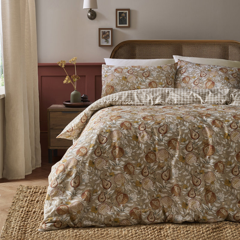 Orchard Pears Cotton Blend Floral Duvet Cover Set, Single Bed (140 x200 cm)