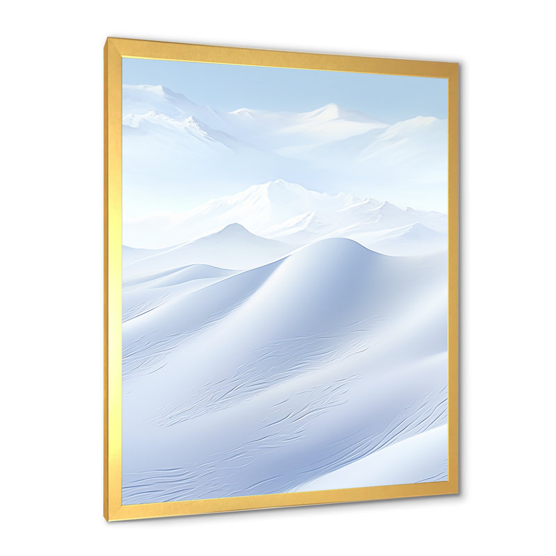 Winter Winter Snow Scenery I - Snow Wall Art Living Room, H 32 po x l 16 po x P 1 po, Cadre photo doré simple