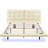 White Queen Bed Frame With Led Lights, Upholstered In Pu Leather, Button - Floating Bed. Conceals Legs, Remote Operated For A Peaceful Bedroom, Slats Long Lasting Use Size Headboard. Design Modern-1167774922