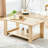 Log Colored Rectangular Double Layered Coffee Table, Modern Minimalist Style. Material, 35.4"x19.6"x16.5", Easy To Clean And Install In Living Spaces Table Color, 35.4"*19.6"*16.5", Effortless-361374108