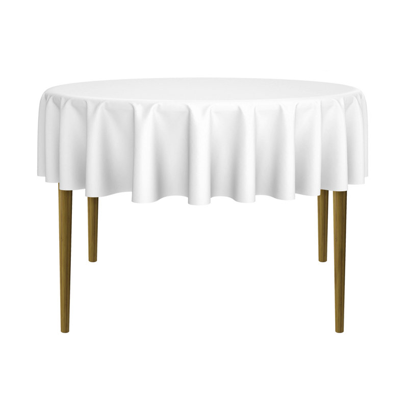 Solid Color Round Tablecloth, White, 108" x 108"