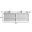 Meuble-lavabo mural de luxe de style Mid-Century avec lavabo double 60 po-1506034361