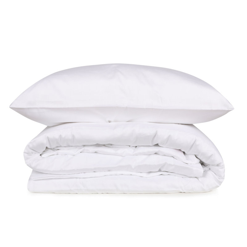 Hunni Cotton Solid Colour Duvet Cover Set with Pillowcases Included, White, 200 x 200 cm -2 Pillowcase (50 x 80 cm)