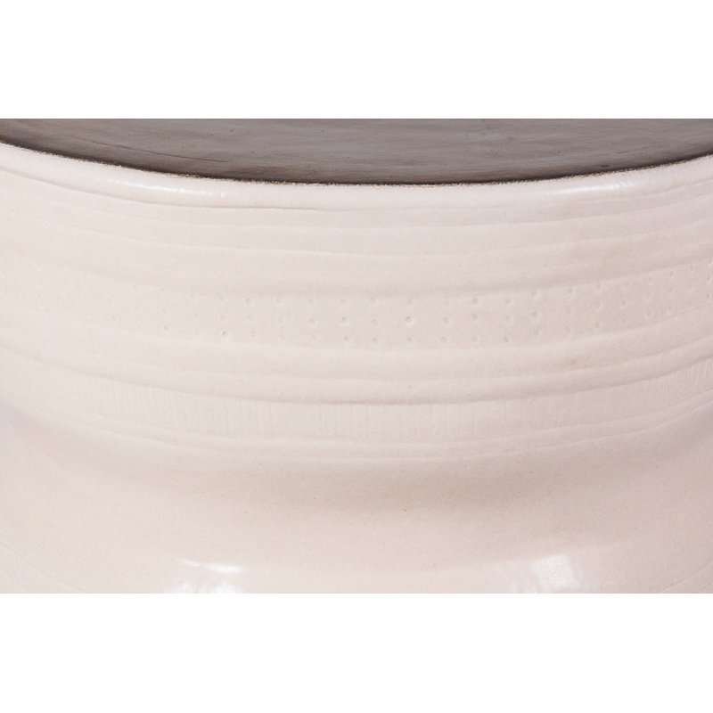 Ancaris Outdoor Round Side Table, Linen Semi Gloss