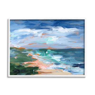 «Crashing Beach Waves», art abstrait par estampe numérique par Ethan Harper