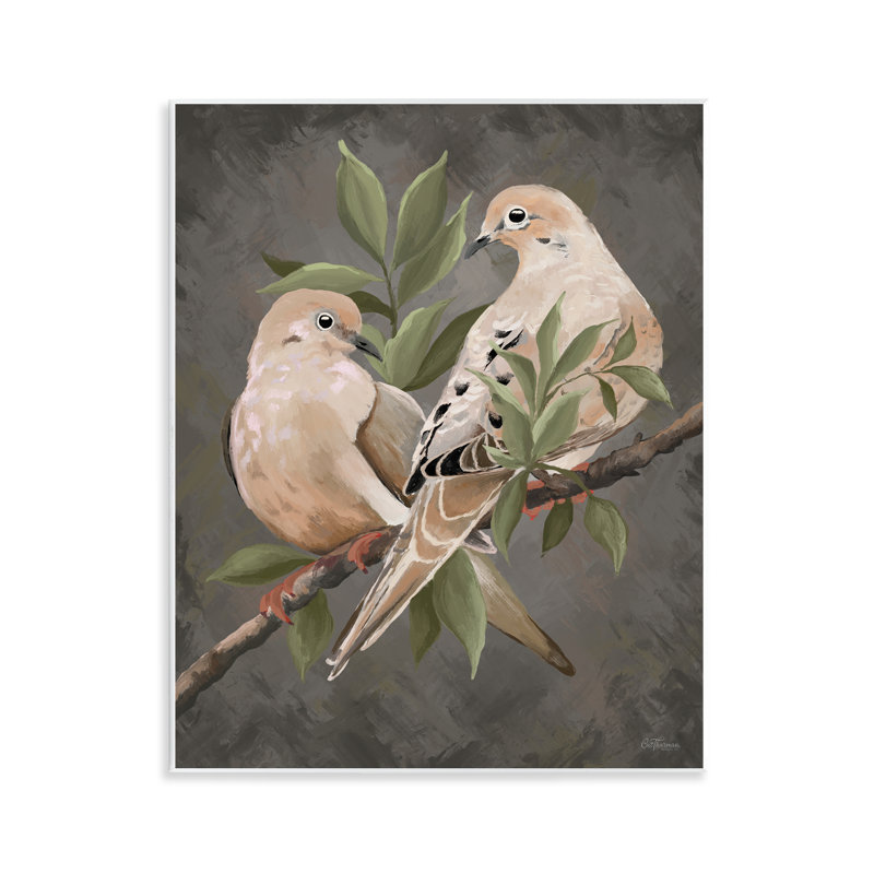 Paire d'oiseaux sur plaque murale par Cat Thurman Designs