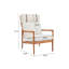 Méridienne Rowden Mid-Century avec coussins et structure en bois d'hévéa massif-115606362