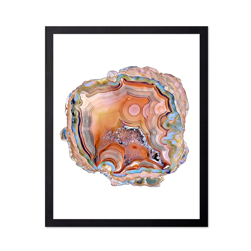 Tranche d'agate, Cadre noir, Affiche, H 18 po x l 24 po