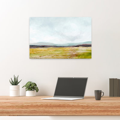 «Vast Open Fields Under Sky Abstract Contemporary Landscape Nature», art mural
