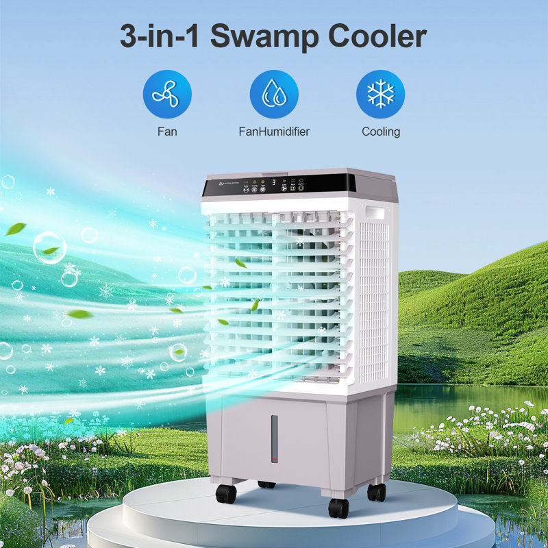 Refroidisseur d'air par évaporation portable 1800 pi³ / min avec réservoir d'eau 5,2 gallons LifeCus