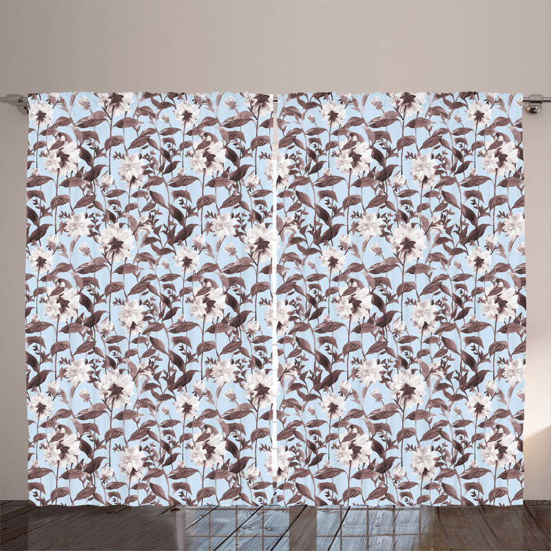 Polyester Semi Sheer Curtain Pair, 140cm W x 400cm L