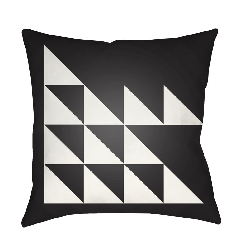Moderne Outdoor Square Pillow Cover & Insert, 20" H x 20" W x 5" D, Black