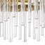 Iola 17" Bright Bronze Cylinder Flush Mount Ceiling Light with Clear Glass Bars