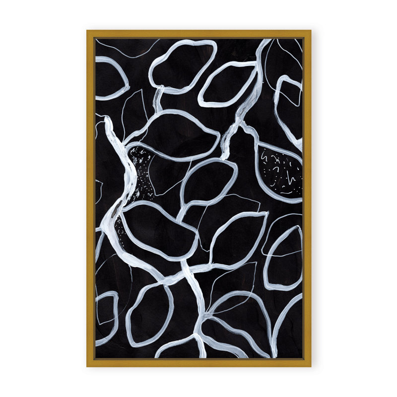 Abstract Tangled by  - Picture Frame Graphic Art on Paper, 24" H x 16" W x 1.125" D, Framed Matted Print, Black