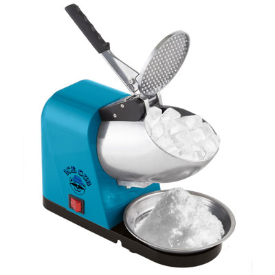 Machine à neige avec 3 pales en acier inoxydable - Puissante machine à glaçons de comptoir facile à utiliser de 170 W, bleue