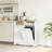 Double Tilt Out Trash Bin Cabinet, Farmhouse Kitchen Trash Can Cabinet, for 2*10 Gallon Trash Cans (Not Included), Hidden Trash Bin Storage with Open Compartments, Hidden Laundry Hamper Cabinet, for Kitchen, Laundry
