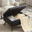 Repose-pieds avec rangement de style Mid-Century moderne de 31,5 x 23,23 x 17,72 pour vestibule de salon | Noyer brun | Cadre en bois massif