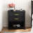 2 Drawers Solid Wood Nightstand With Storage, Open Shelf, 2 Power Outlets, 1 Usb Port, And 1 Type C Port-857297751