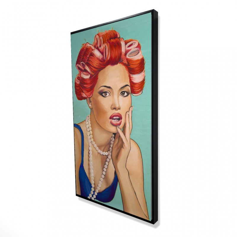 " Pin Up Girl With Curlers " on, H 48 po x l 24 po