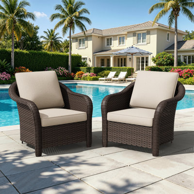 Patio Chairs With Cushions （Set of 2）