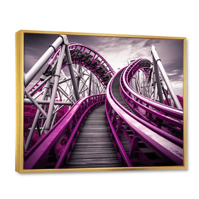 Rollercoaster Lo boucles Dreams I, 12" H x 20" W, Cadre flottant doré