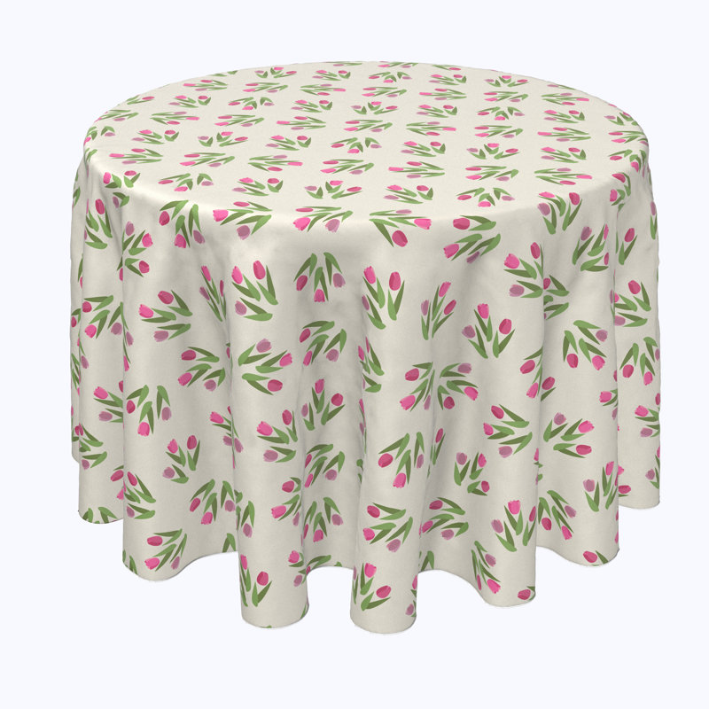 Arshpreet Floral Round Tablecloth, 90" x 90"