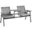 Banc d'extérieur avec table, banc de jardin en bois, gris