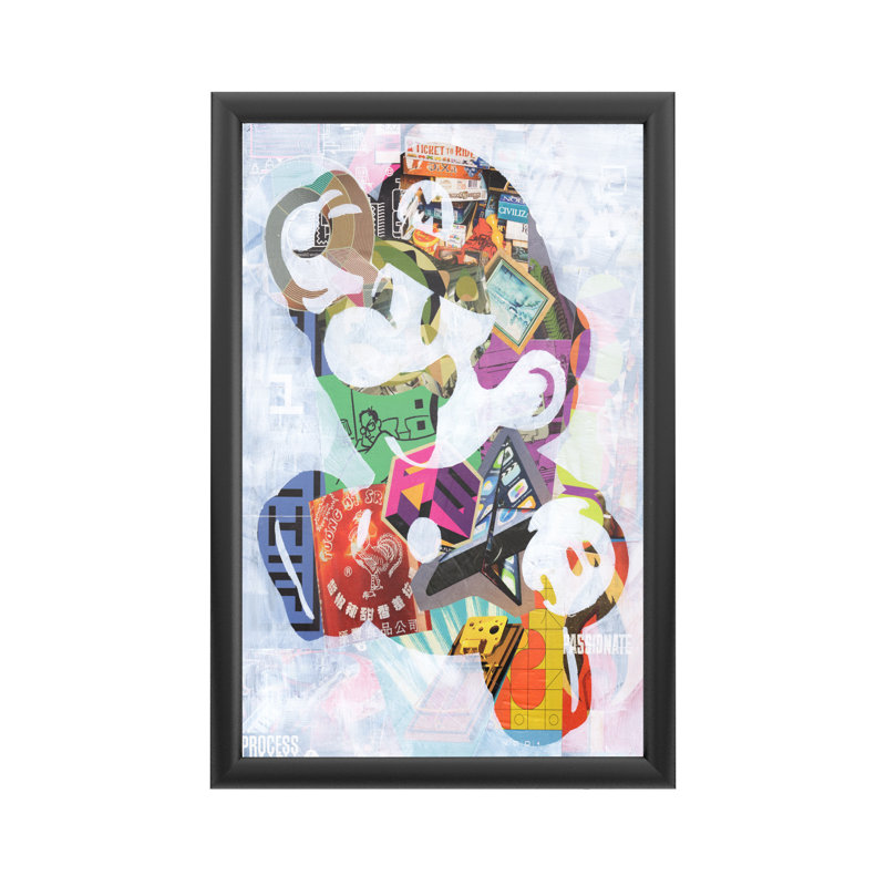 Reproduction d’art sur toile encadrée « Mario » par Artpoptart