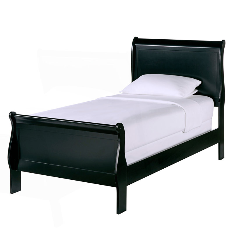 Lit simple traditionnel 1pc, Lit simple, Noir