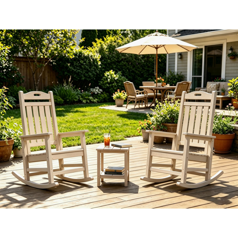 Chaise berçante en plastique Mccutcheon, Bois patiné