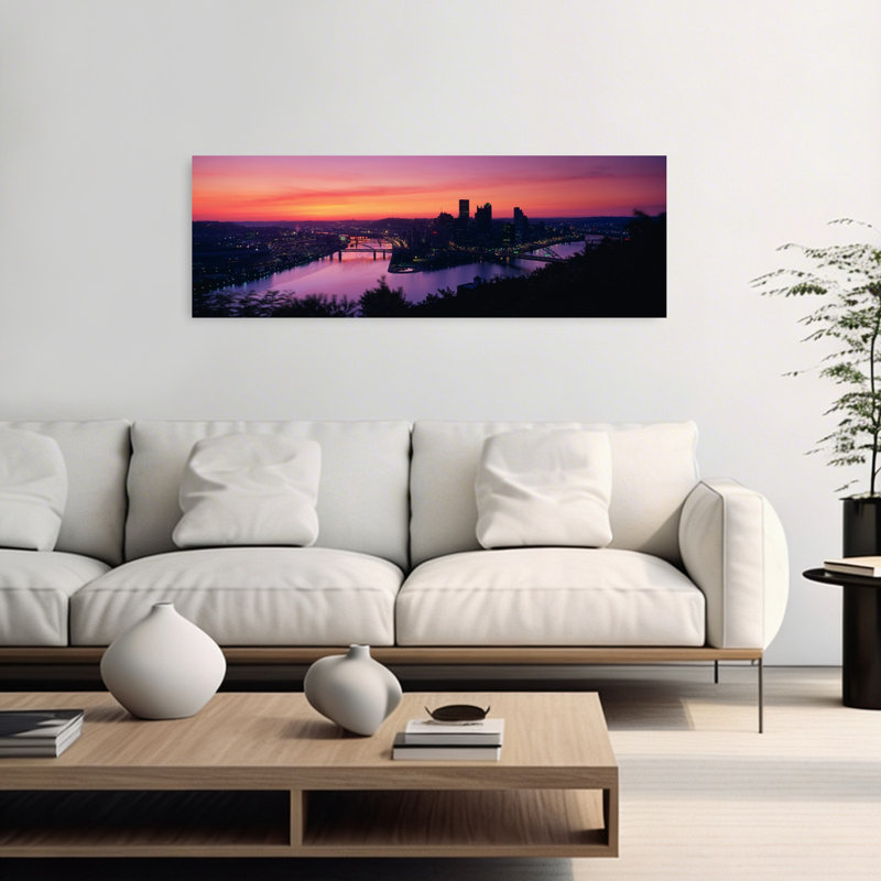 Pittsburgh PA by J Sohm/VOA LLC - Wrapped Canvas Panoramic Print, 40.64 cm H x 121.92 cm W