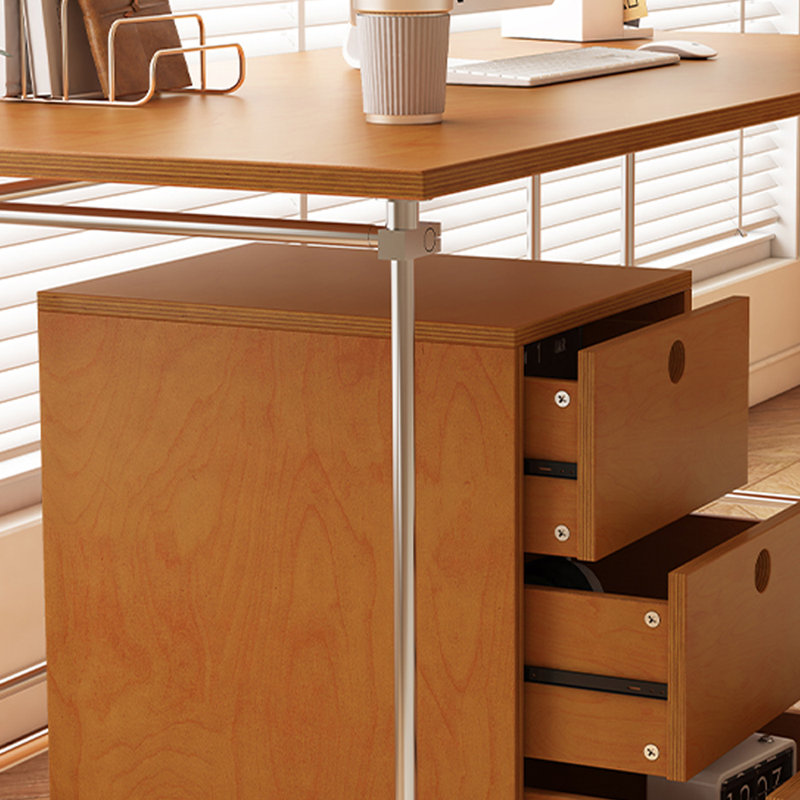 Bureau d'ordinateur à trois tiroirs Durable, H 29,52 po x l 82,67 po x P 33,46 po, Brun