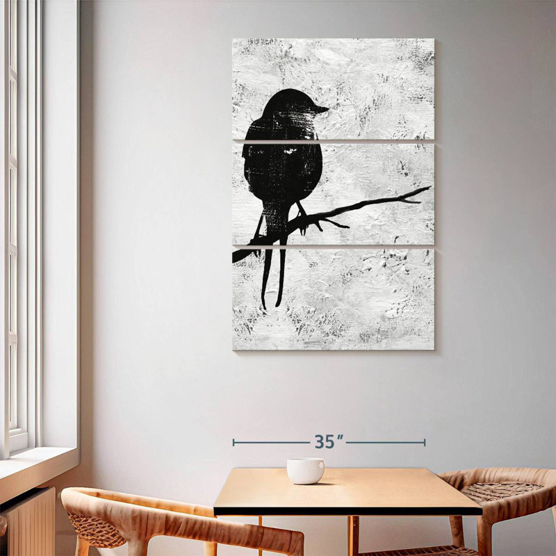 Silhouette d'oiseau de nuit I, H 65 po x l 42 po