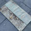 Tapis rétro en laine noué à la main beige Oushak pour vestibule - petit patchwork