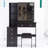 37" Vanity Table And Cushioned Stool , 24X22 Sliding Mirror, Multi-Layer Storage, American Style, Black For Medium Areas With Medium