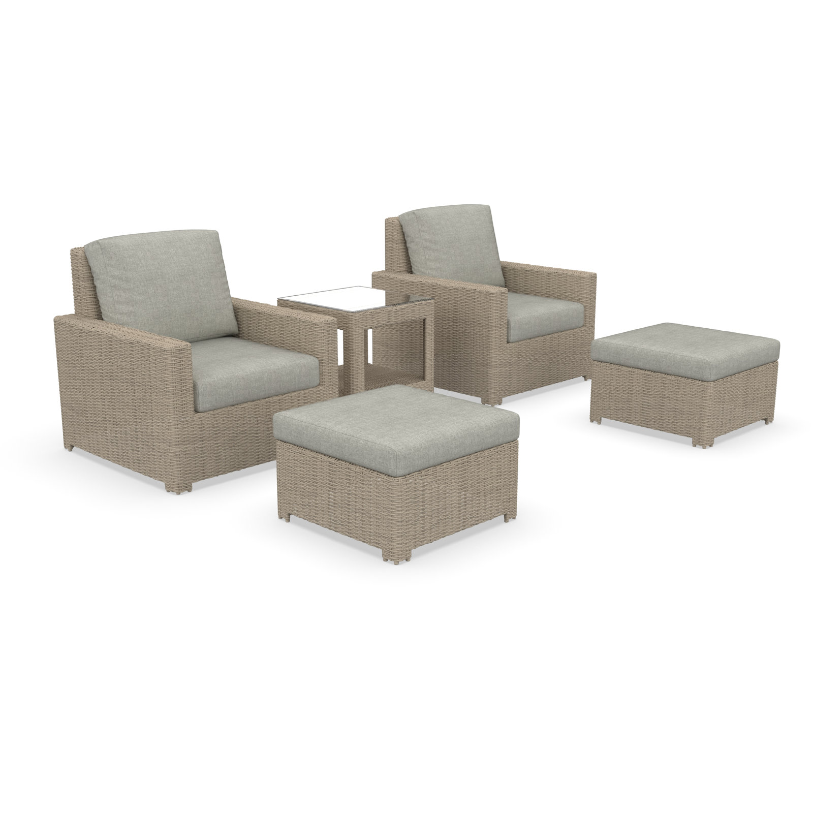 Henri 2-Person Sunbrella® Patio Seating Group, Canvas Granite