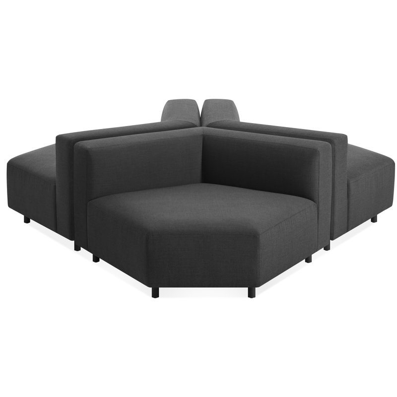 9 Yard Outdoor 3 - Seat Patio Sectional, Coal Sunbrella®