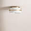 Plafonnier 2 lumières Meridian en laiton naturel-1873312825