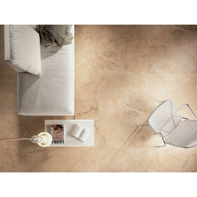 Aria Oro 18" x 3" Beige Polished Porcelain Bullnose Tile Trim