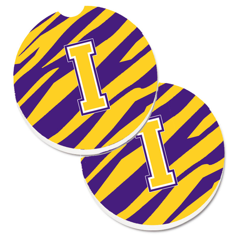 Sous-verre à cogramme initial de q tiger, H, Mauve / doré