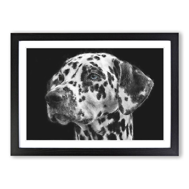 Dalmatian Dog - Picture Frame Painting, 27cm H x 36cm W x 2cm D, Black Framed