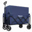 Chariot utilitaire extensible à deux couches avec de larges roues et une capacité de 220 lb pour le camping, le jardinage et le magasinage - bleu foncé-125364562