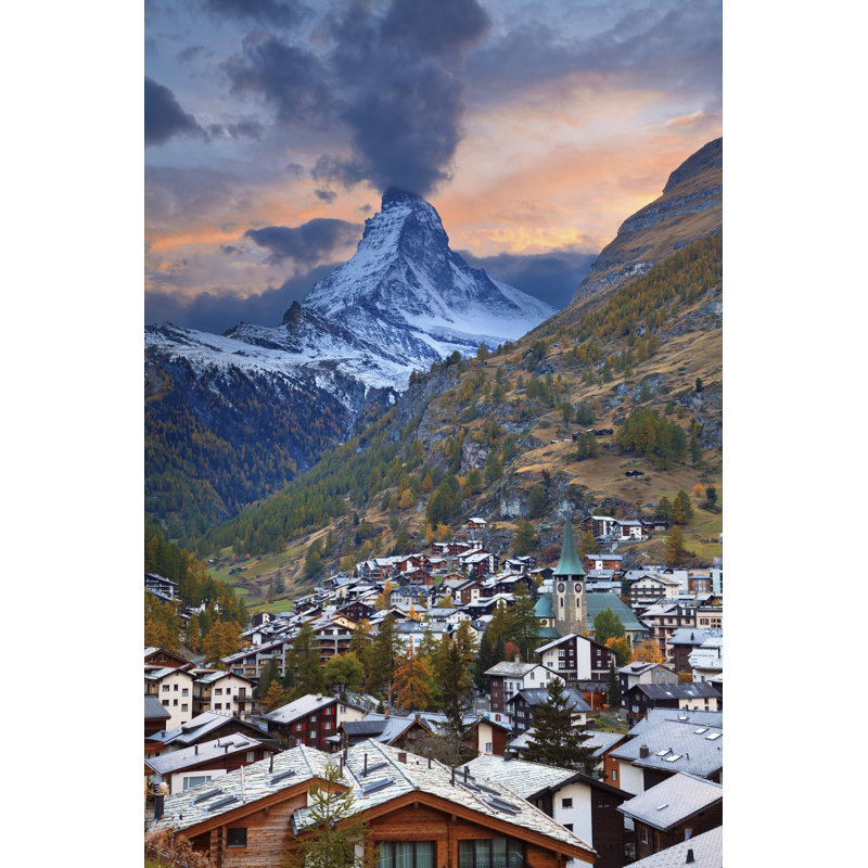 Zermatt And Matterhorn. by RudyBalasko - Wrapped Canvas Print, 46cm H x 30cm W