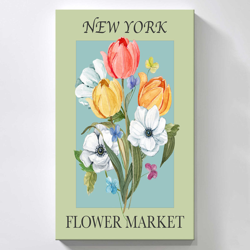 "New York Flower Market" par Carol Robinson, reproduction sur toile, H 40 po x l 24 po x P 1,5 po