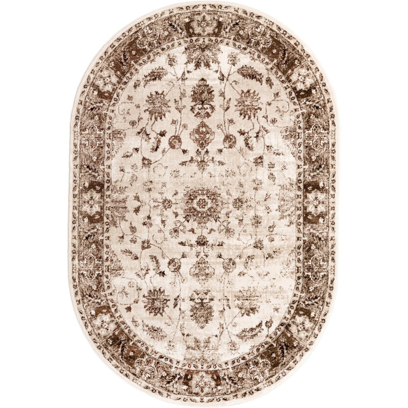 Emigdio Oriental Indoor Rug, Oval 6' x 9'