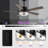 52" 6-Speed Dimmable LED Ceiling Fan with Light and Remote Control, 3 Color Lights, Reversible DC Motor, Double-Sided Wood Blades, 4"/10" Downrods-1019938423