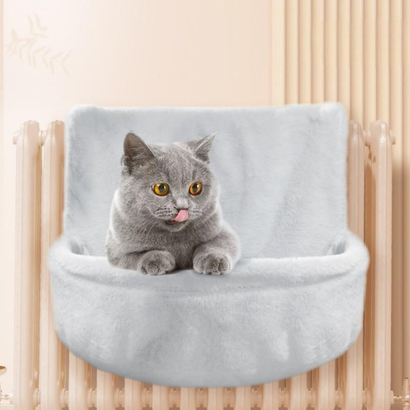 Lit hamac en flanelle pour chat, Gris clair